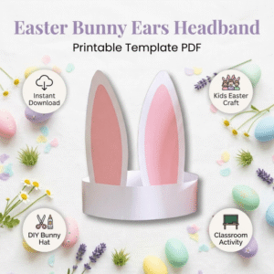 Easter Bunny Ears Headband Printable for Kids Spring Craft