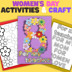 International Women's Day Flower Craft & Appreciation Activity - Women's History Month Printable PDF