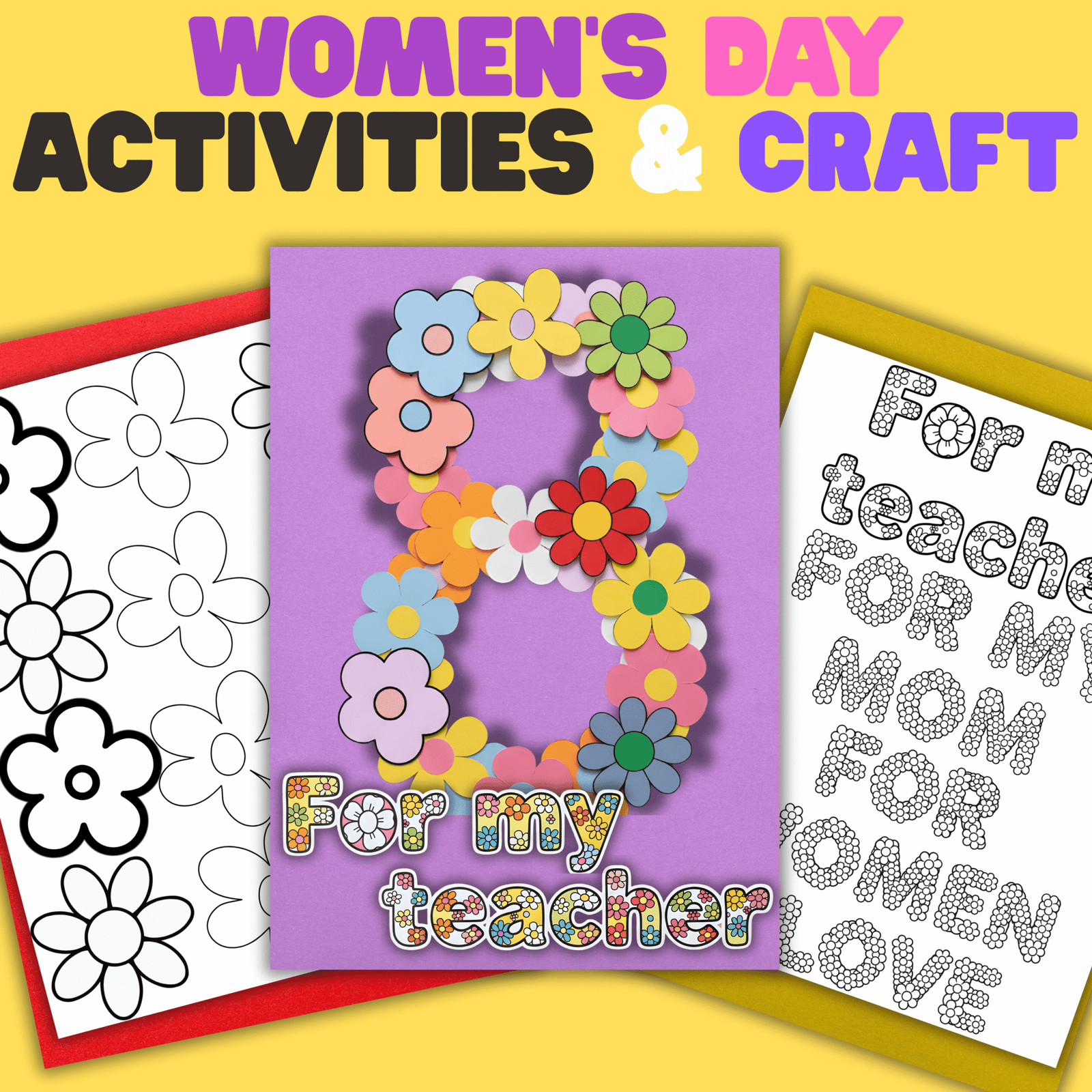 International Women's Day Flower Craft & Appreciation Activity - Women's History Month Printable PDF International Women's Day Flower Craft & Appreciation Activity - Women's History Month Printable PDF