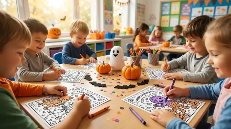Download free halloween coloring pages & fine motor activity sheets for kids! Perfect for preschool, kindergarten, and low-prep Halloween classroom fun.