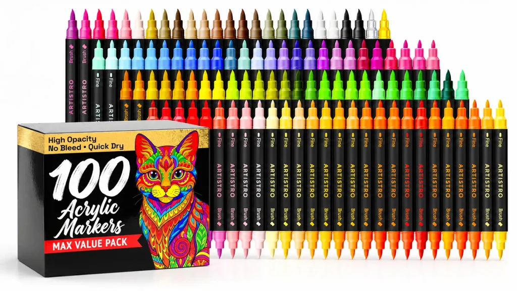 ARTISTRO acrylic dual-tip marker set for optional decorative fall crafts.